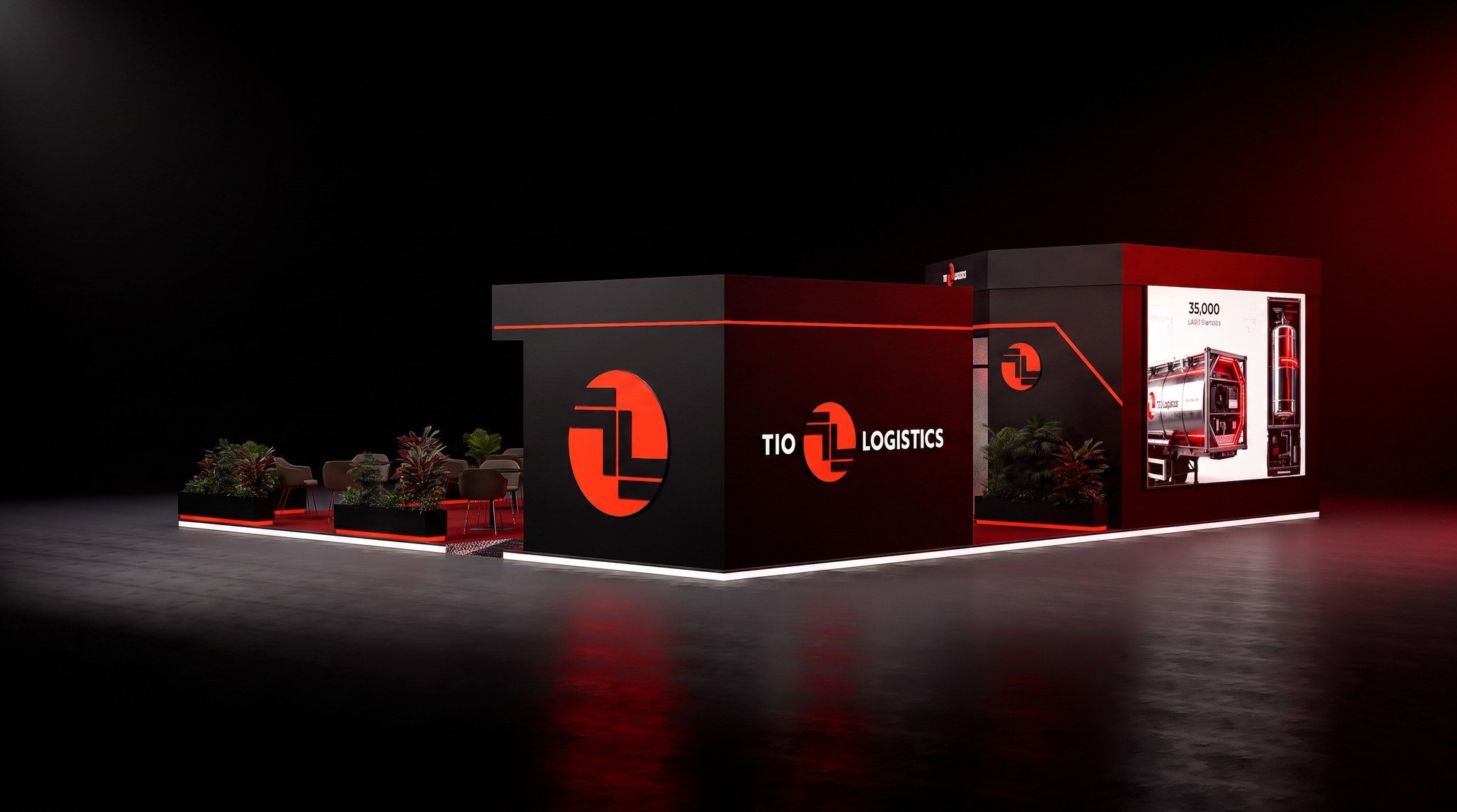 TIO Logistics logo wall