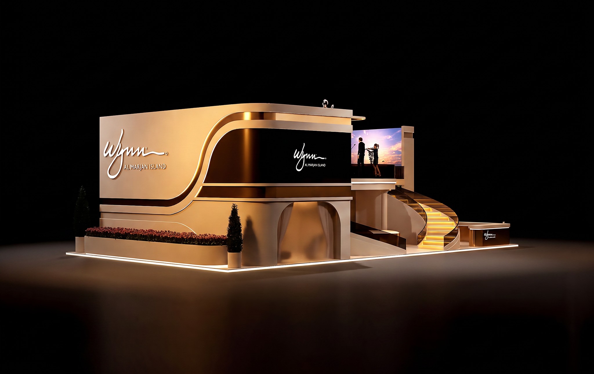 Wynn Delilah stand, three-quarter view