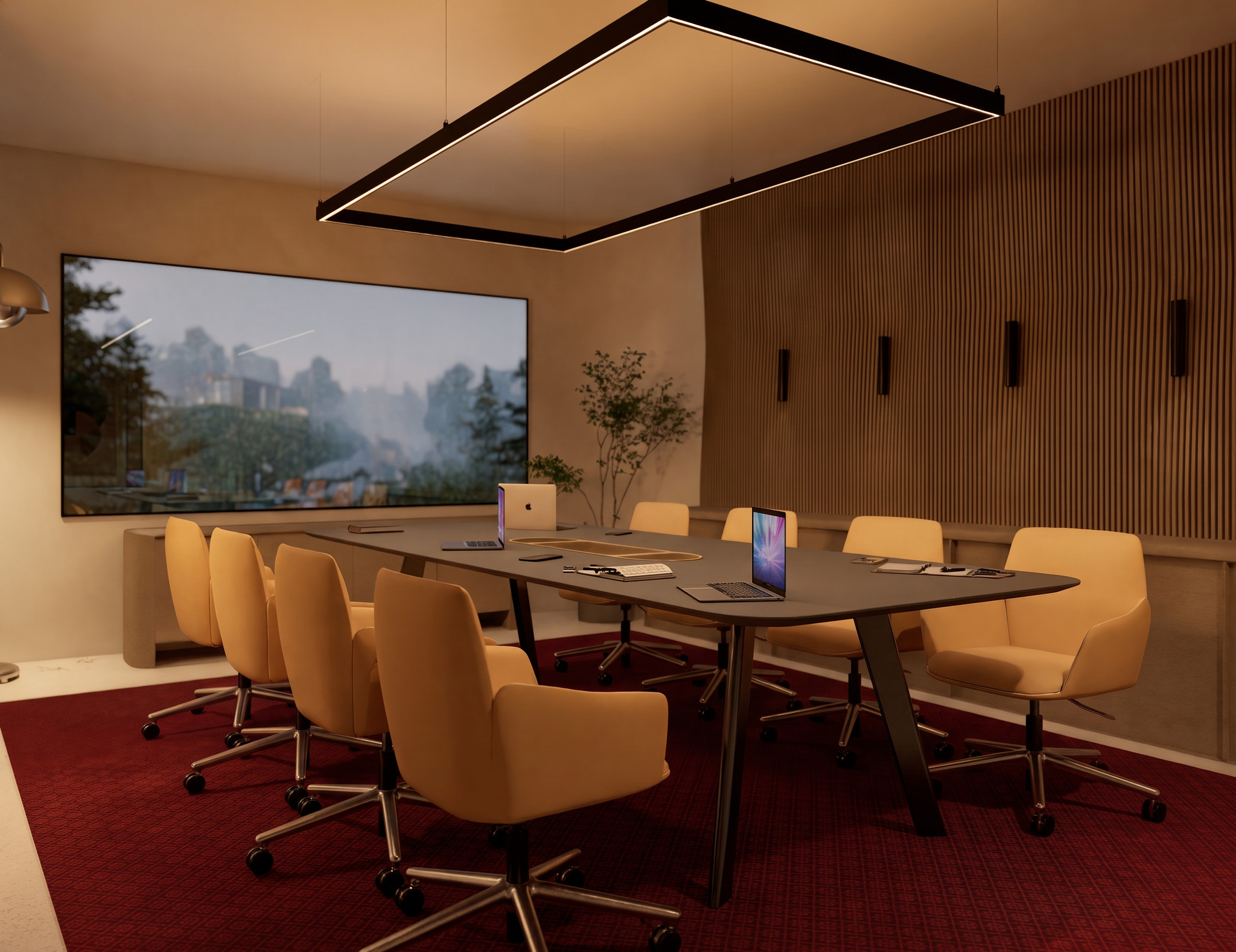 Wynn conference room with integrated architectural lighting